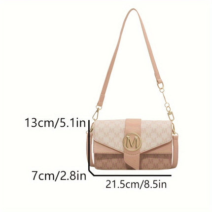 Classic Letter Pattern Crossbody Bag