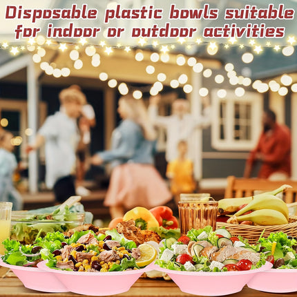30/10 Pack High-Index Plastic Geometric Pattern Bowls