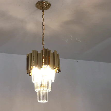Golden 3-Tier Crystal Pendant Chandelier – Modern Elegance