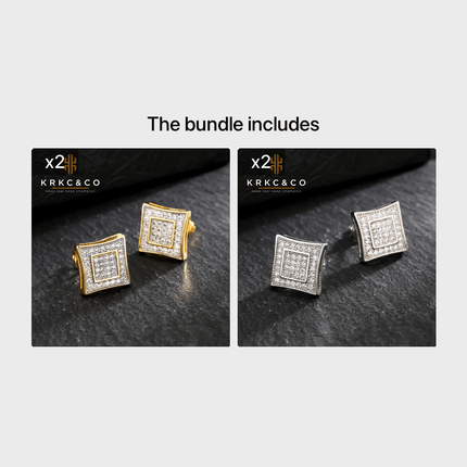 KRKC&CO Luxury Hip Hop Stud Earrings