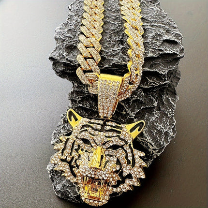 Iced-Out Tiger Head Necklace