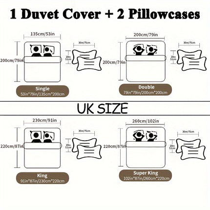 3pcs Ethnic Style Duvet Cover Set - Soft All-Season Bedding