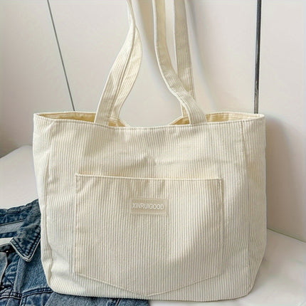 Trendy Corduroy Tote Bag