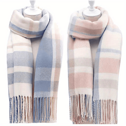 Cozy British-Inspired Plaid Winter Scarf