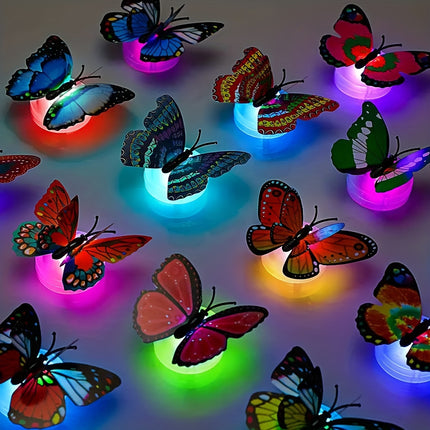 Colorful Glowing Butterfly Night Light - 3D LED Wall Sticker