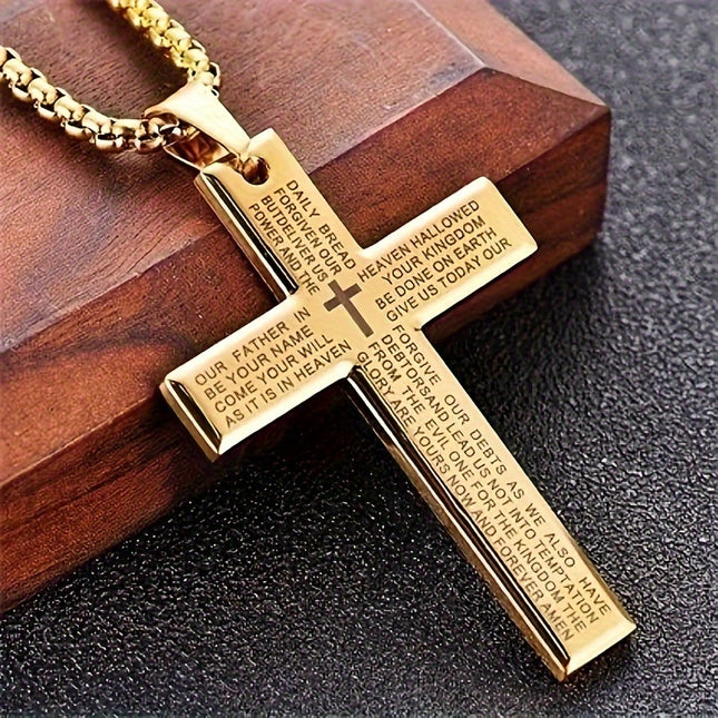 Trendy Engraved Cross Necklace