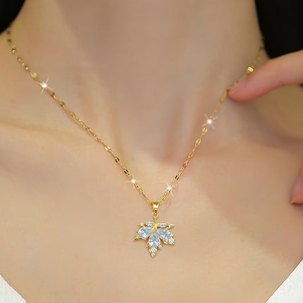 Maple Leaf CZ Jewelry Set