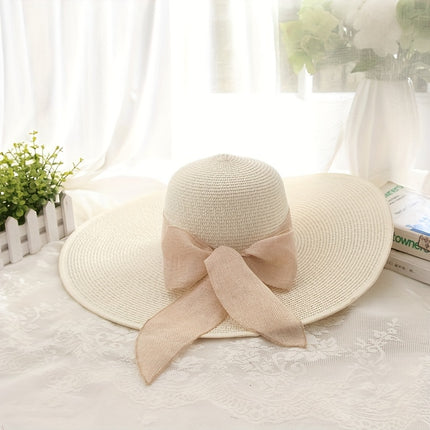 Sunshade Bow Decor Straw Hat