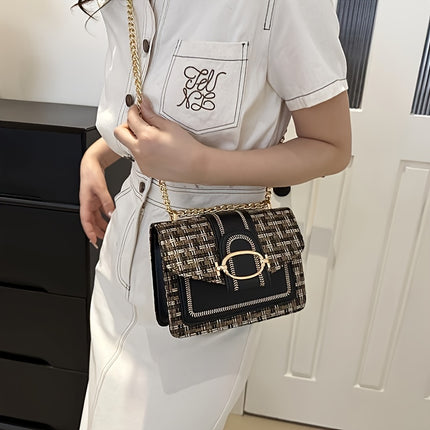Mini Checkered Tweed Shoulder Bag