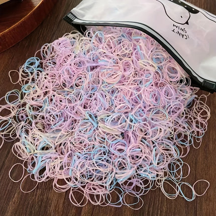 1000pcs Colorful Disposable Rubber Bands