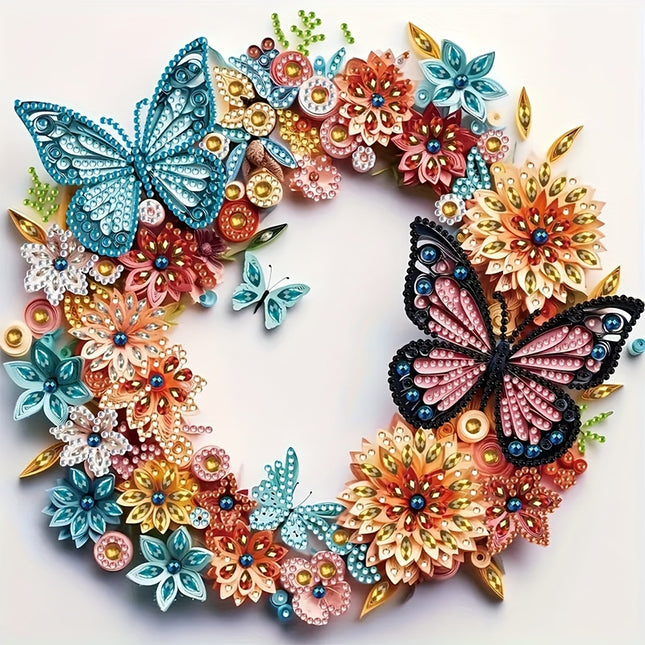 Butterfly & Floral Wreath 5D Kit