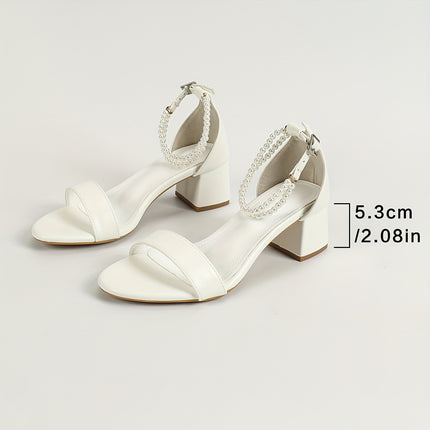 Elegant White Pearl Summer Heels