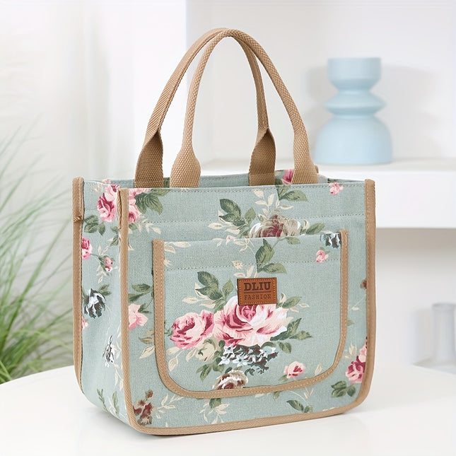 Floral Print Commuter Tote Bag