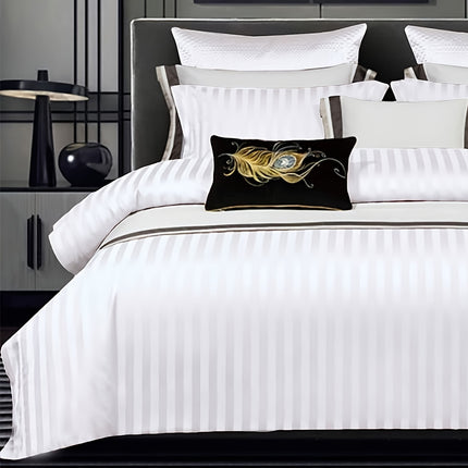 Luxury White Satin 3pcs Duvet Cover Set