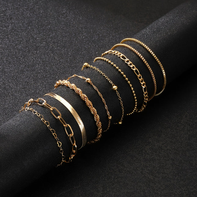 Elegant Golden Bracelet Set
