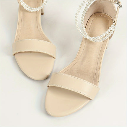 Elegant White Pearl Summer Heels