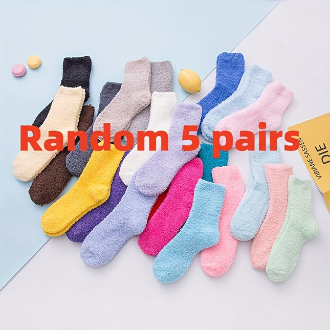 5 Pairs Coral Velvet Sleep Socks