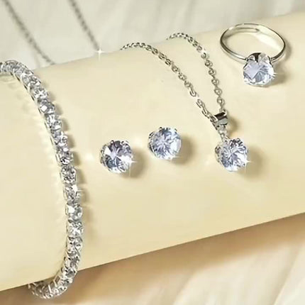 Luxury 4pcs Zirconia Jewelry Set