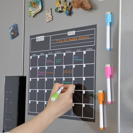 Magnetic Dry Erase Fridge Calendar - Perfect Kitchen Organizer