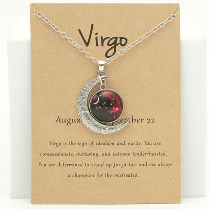 Luminous Zodiac Cross Pendant Necklace