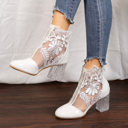 Elegant Lace Ankle Booties
