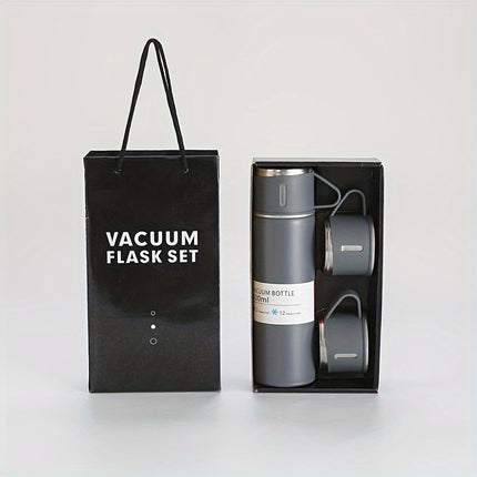 Vacuum Flask Set - Thermal Mug with Extra Cup Lids
