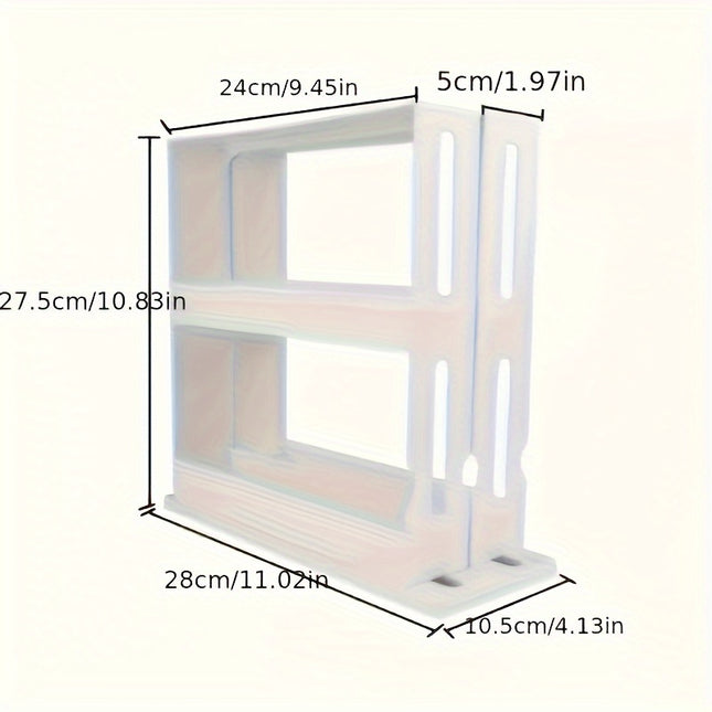 2-Tier Rotating Spice Rack Organizer – Space-Saving