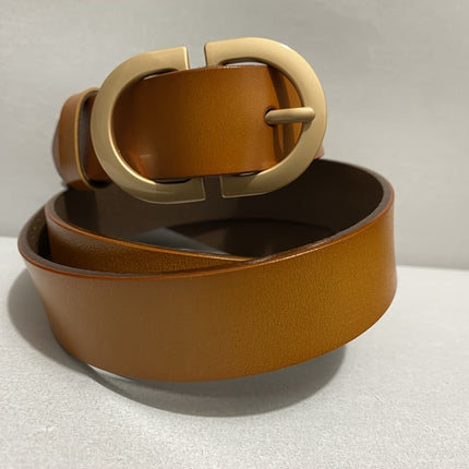 Double D Buckle Leather Belt