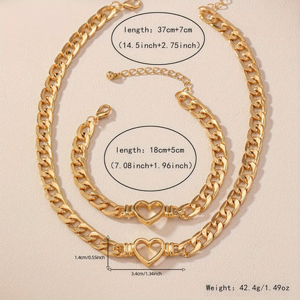 Golden-Tone Heart Choker Set