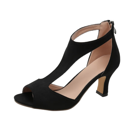 Peep Toe T-Strap High Heels