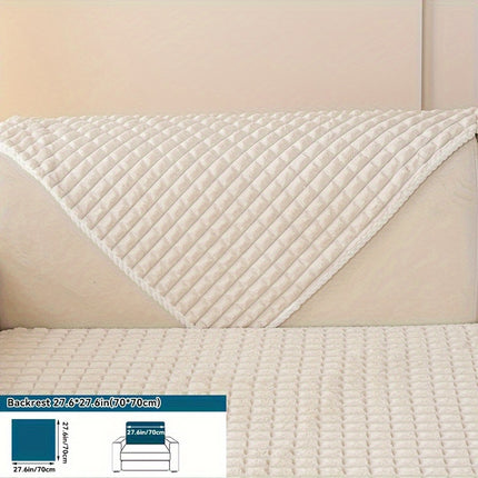 Plaid Plush Sofa Cover - Warm, Soft, Pet-Friendly Protector