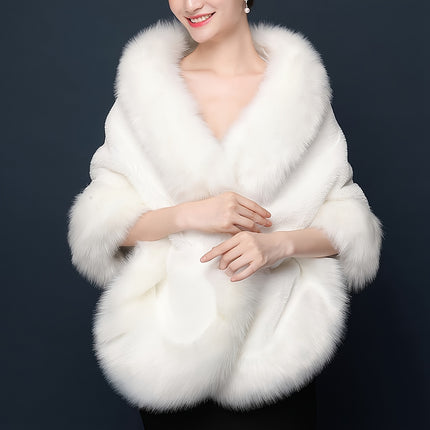 Luxurious Baroque-Style Faux Fur Shawl
