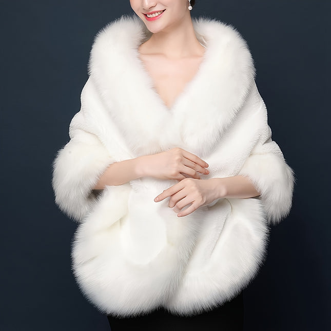 Luxurious Baroque-Style Faux Fur Shawl