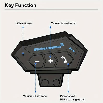 Wireless Motorcycle Helmet Headset – Hands-Free Call & Music