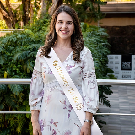 'Mummy To Be' Footprint Sash – Perfect for Baby Showers