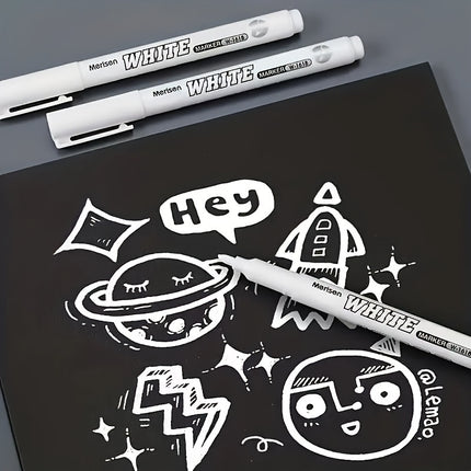 2pcs White Permanent Marker Pens