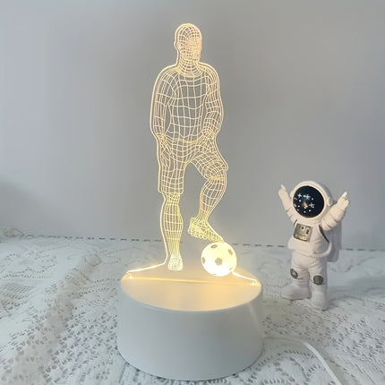 3D Football Player LED Table Lamp – Bedside Night Light