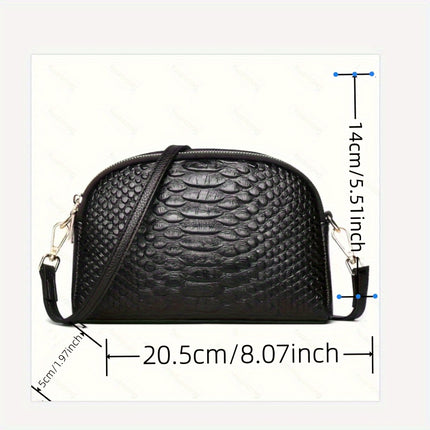 Crocodile Pattern Leather Crossbody