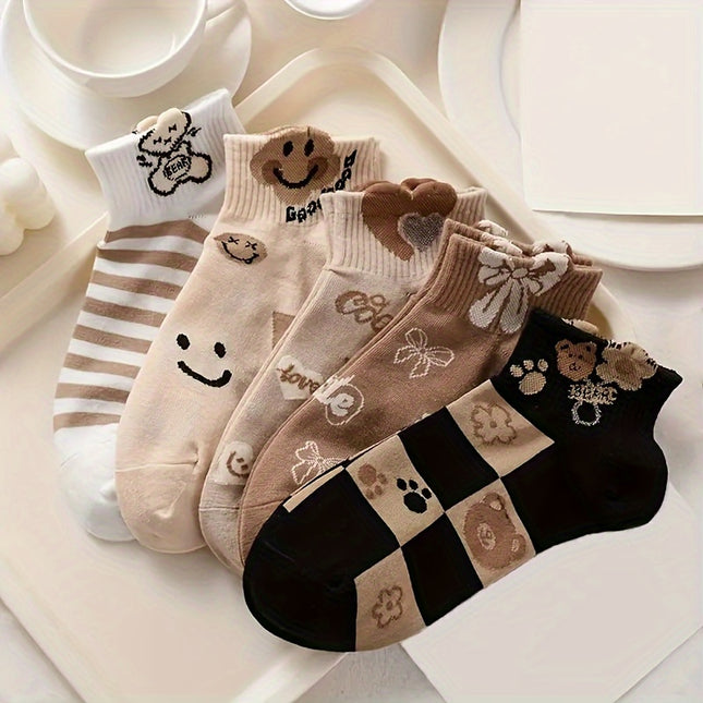 Cute 3D Bear & Heart Socks