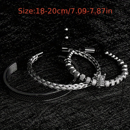Crown Stainless Steel Bracelet for Men