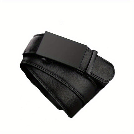 Men's Black Automatic PU Leather Belt