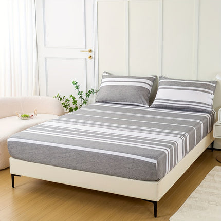 Striped Print Bedding Set - Soft, Comfortable All-Season Set