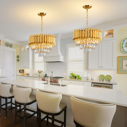 Elegant 3-Tier Crystal Chandelier - Modern Flush Mount