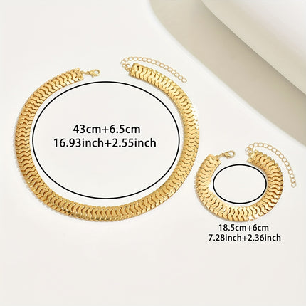 Classic Minimalist Necklace & Bracelet Set