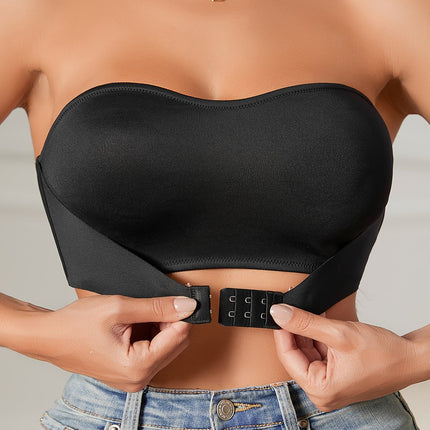 Front Buckle Strapless Bandeau