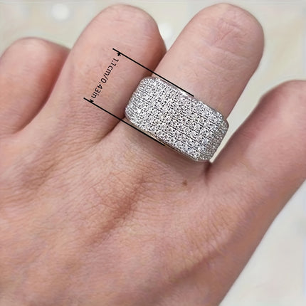 Elegant Pave Design Copper Band Ring
