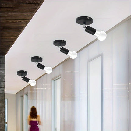 Adjustable Black Ceiling Light - Modern E27 Fixture