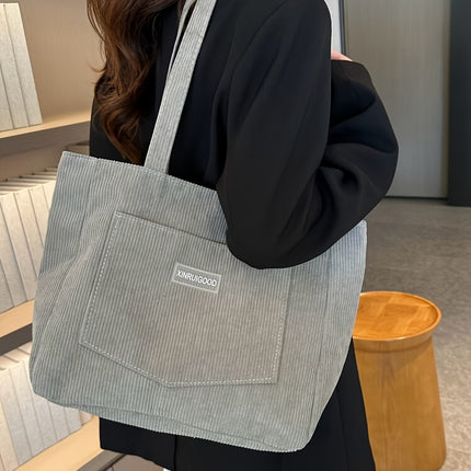 Trendy Corduroy Tote Bag