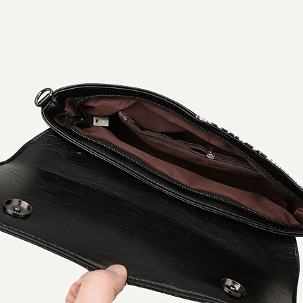 Elegant Black Crocodile Handbag