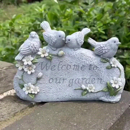 Welcome to Our Garden" Resin Statue Decor